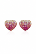 Rosé Pavé Pink Sapphire Statement Stud Earrings