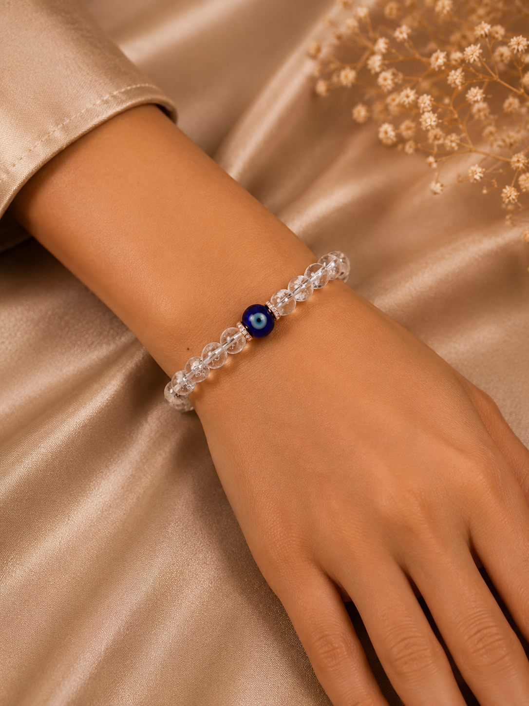 Azure Halo Diamond Charm Bracelet in 18K White Gold