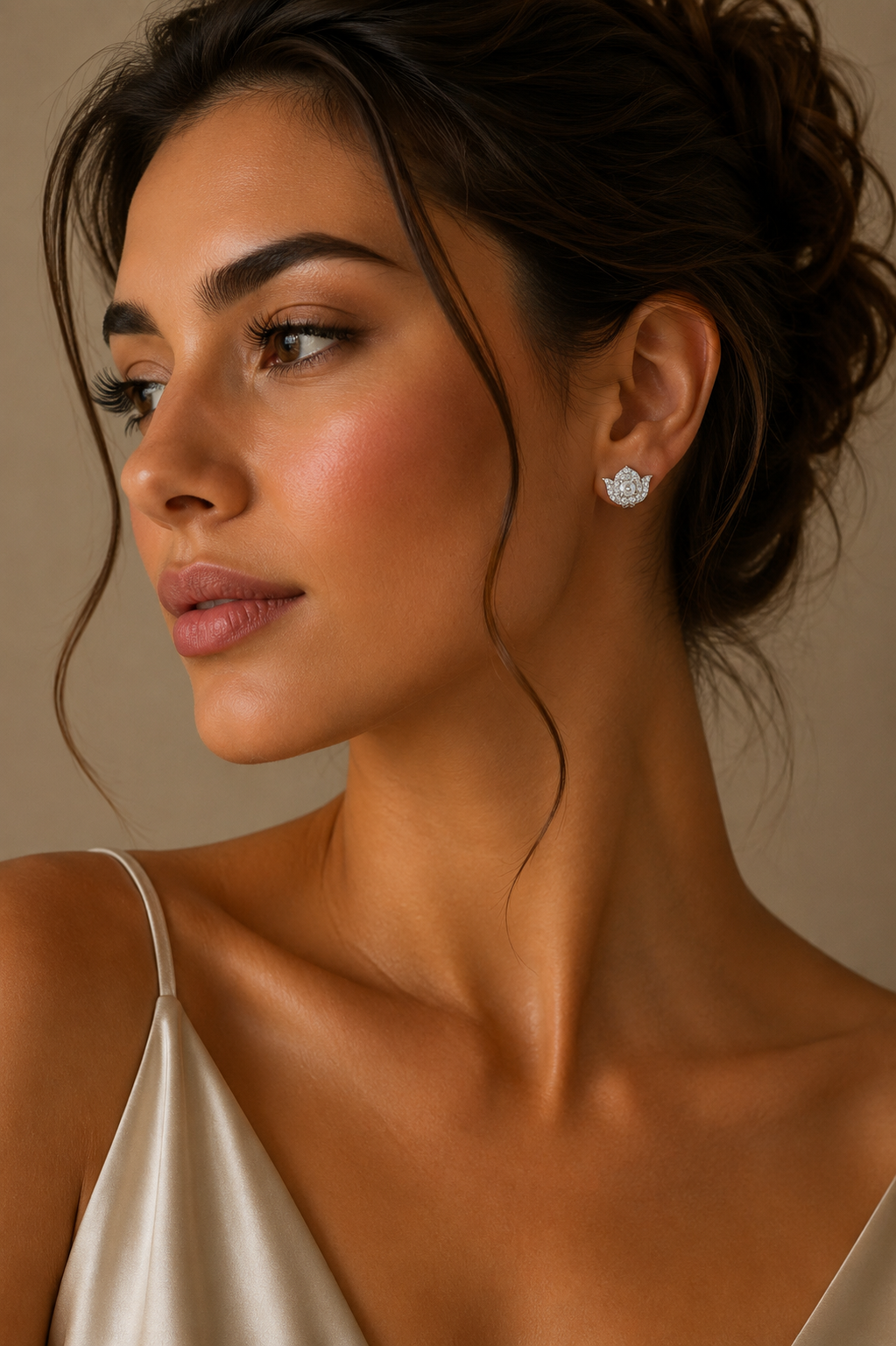 Izzari Fleur Diamond Cluster Stud Earrings