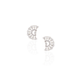 18K White Gold Black Diamond Floral Earrings