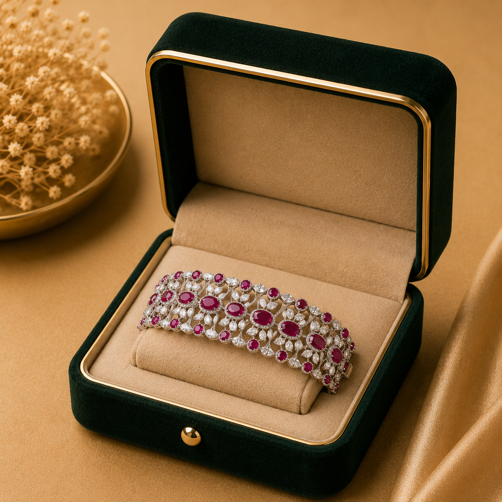 Majestique Royale Diamond Couture Bracelet in 18K White Gold