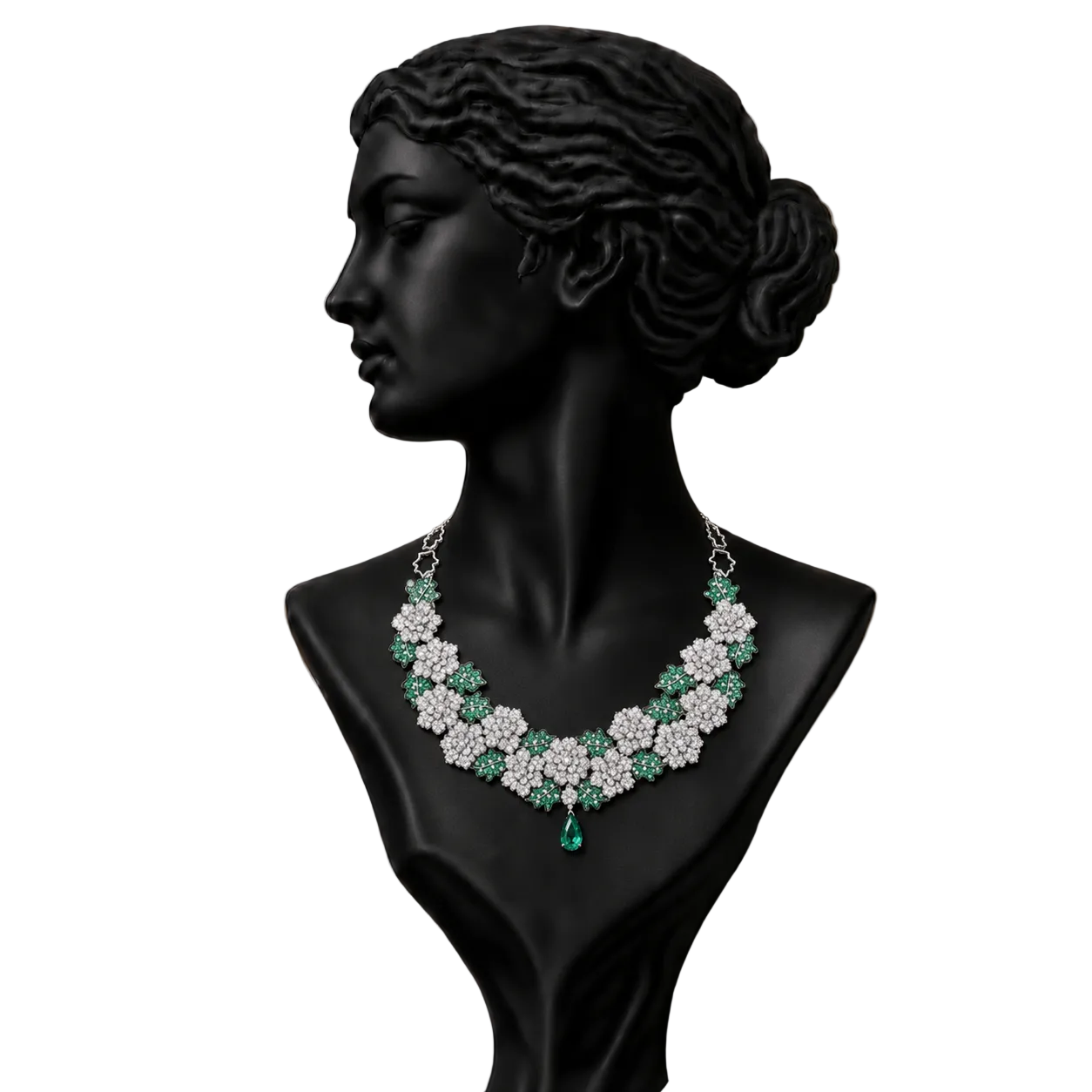 Verdelle Emerald Diamond Statement Necklace in 18K Gold | Luxury Fine Jewellery