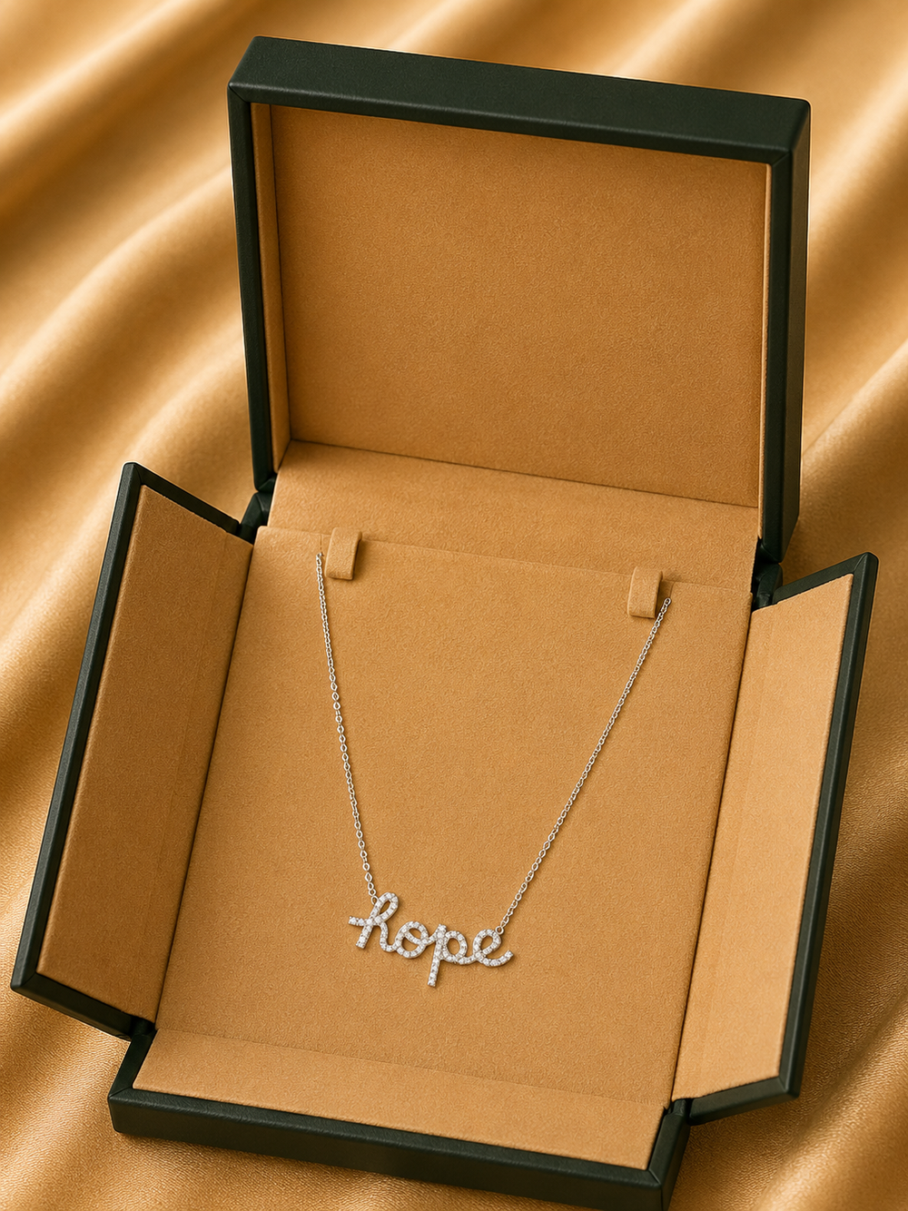 Diamond Initial Style Necklace in 18K Gold