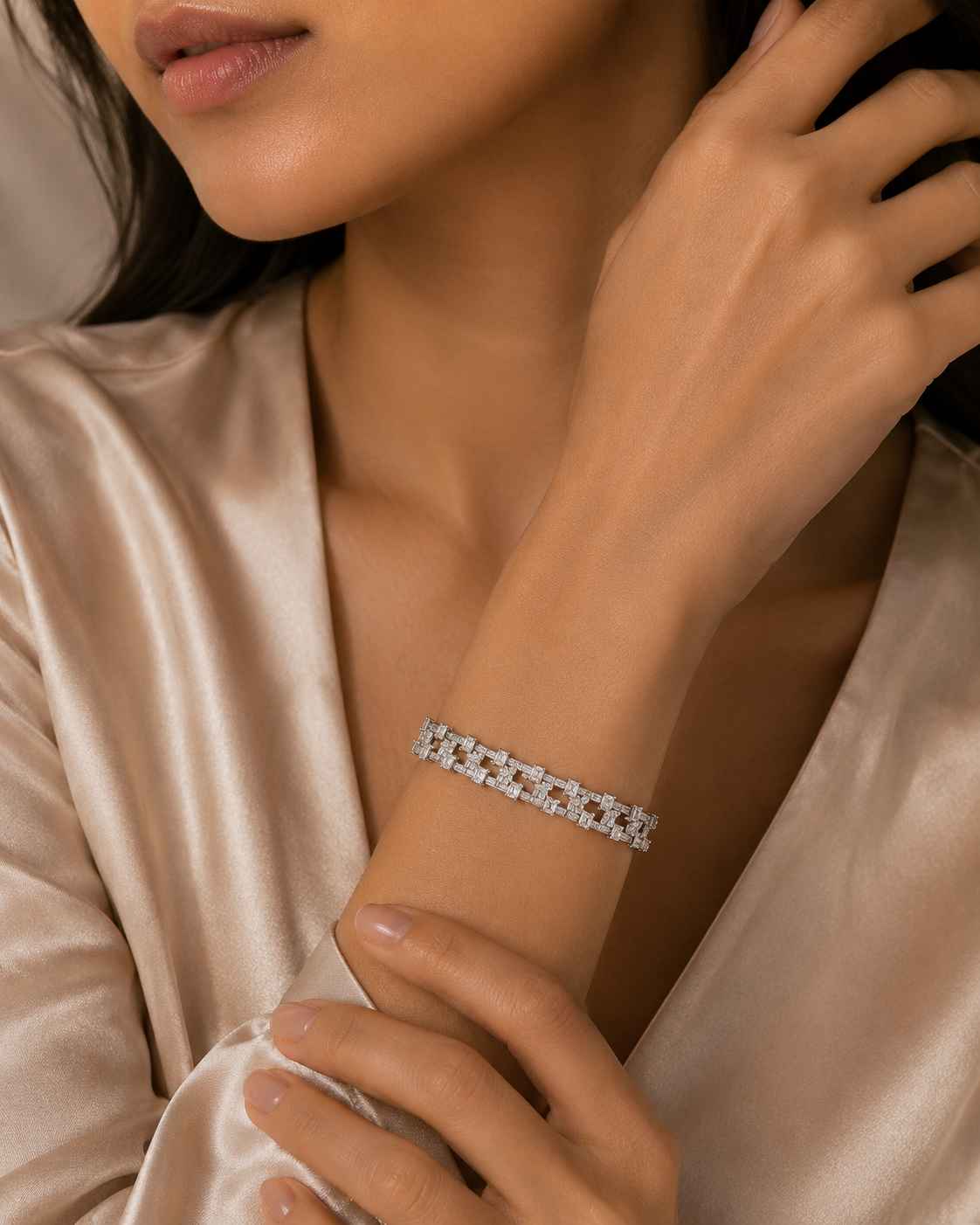 Celestia Diamond tennis Bracelet in 18K White Gold