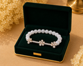 Jasmine Charm Moonstone Diamond Bracelet in 18K White Gold