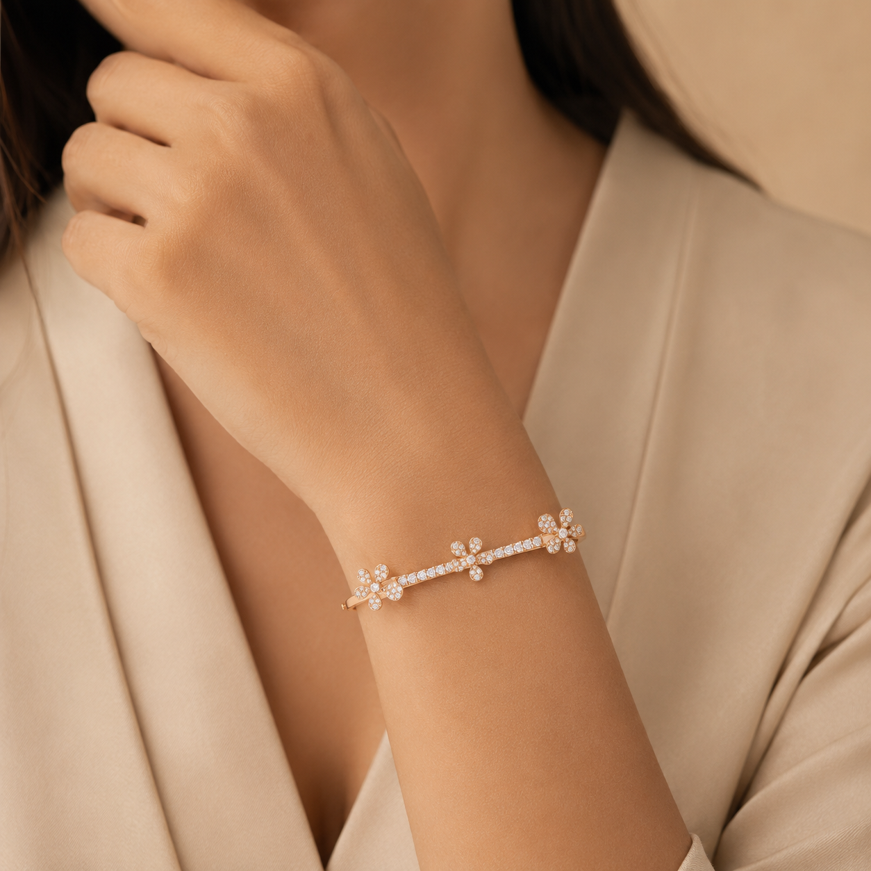 Jasmine Diamond Bracelet in 18K Yellow Gold