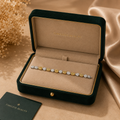 Eclipse yellow and white Diamond Tennis Bracelet in 14K White Gold
