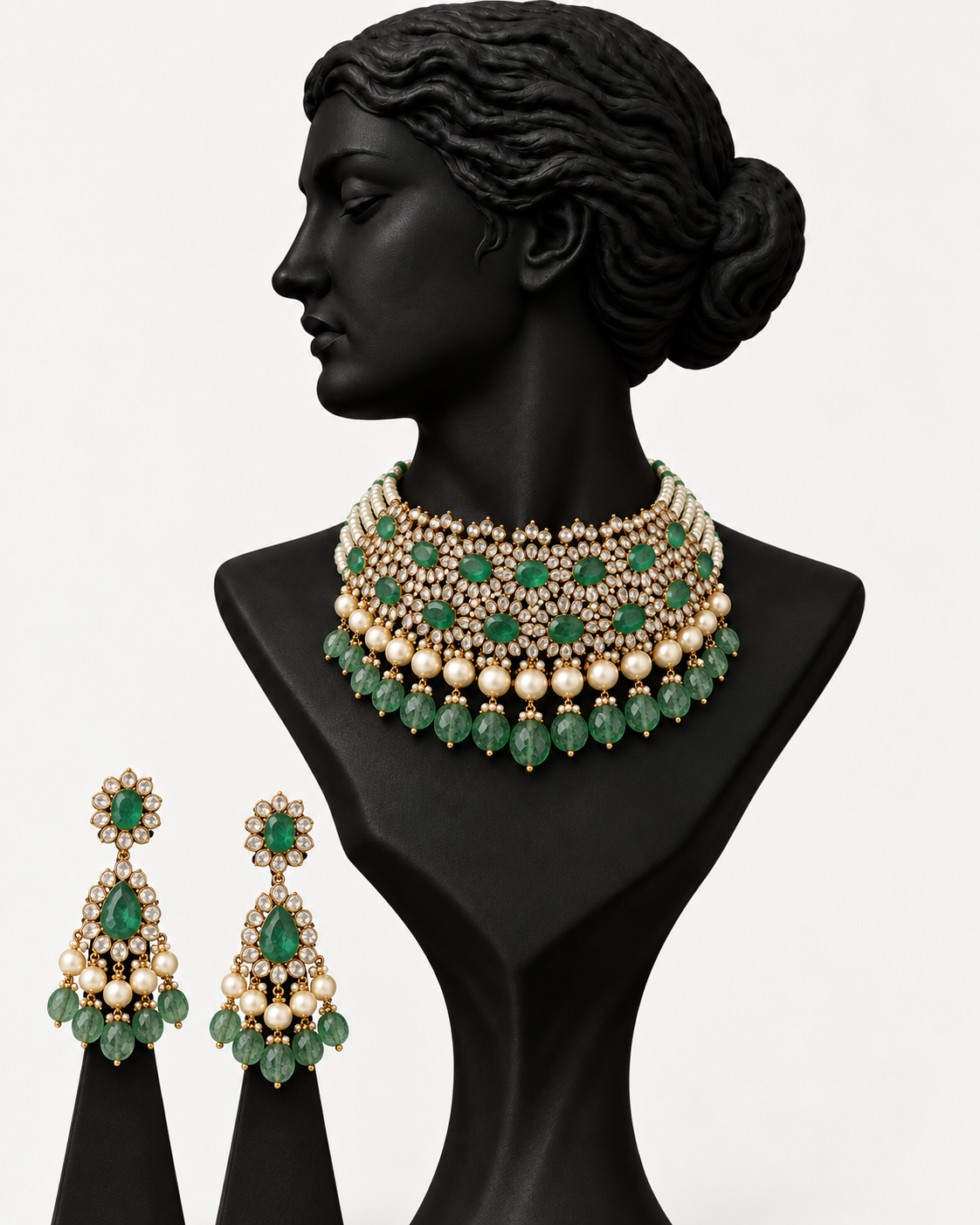 Imperia Emerald Polki Choker Set
