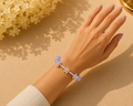Jasmine Charm Angelite Diamond Bracelet in 18K White Gold