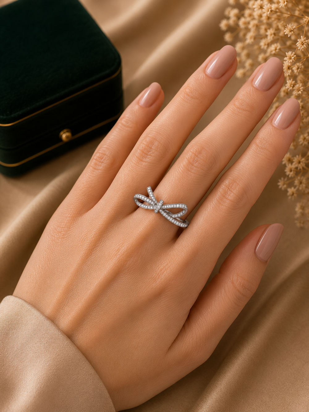 Rosette Heart Diamond Ring