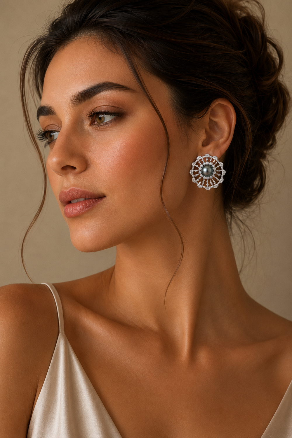 Izzari Aurora Diamond Fan Statement Earrings