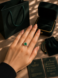 Verdant Grace Emerald Halo Ring