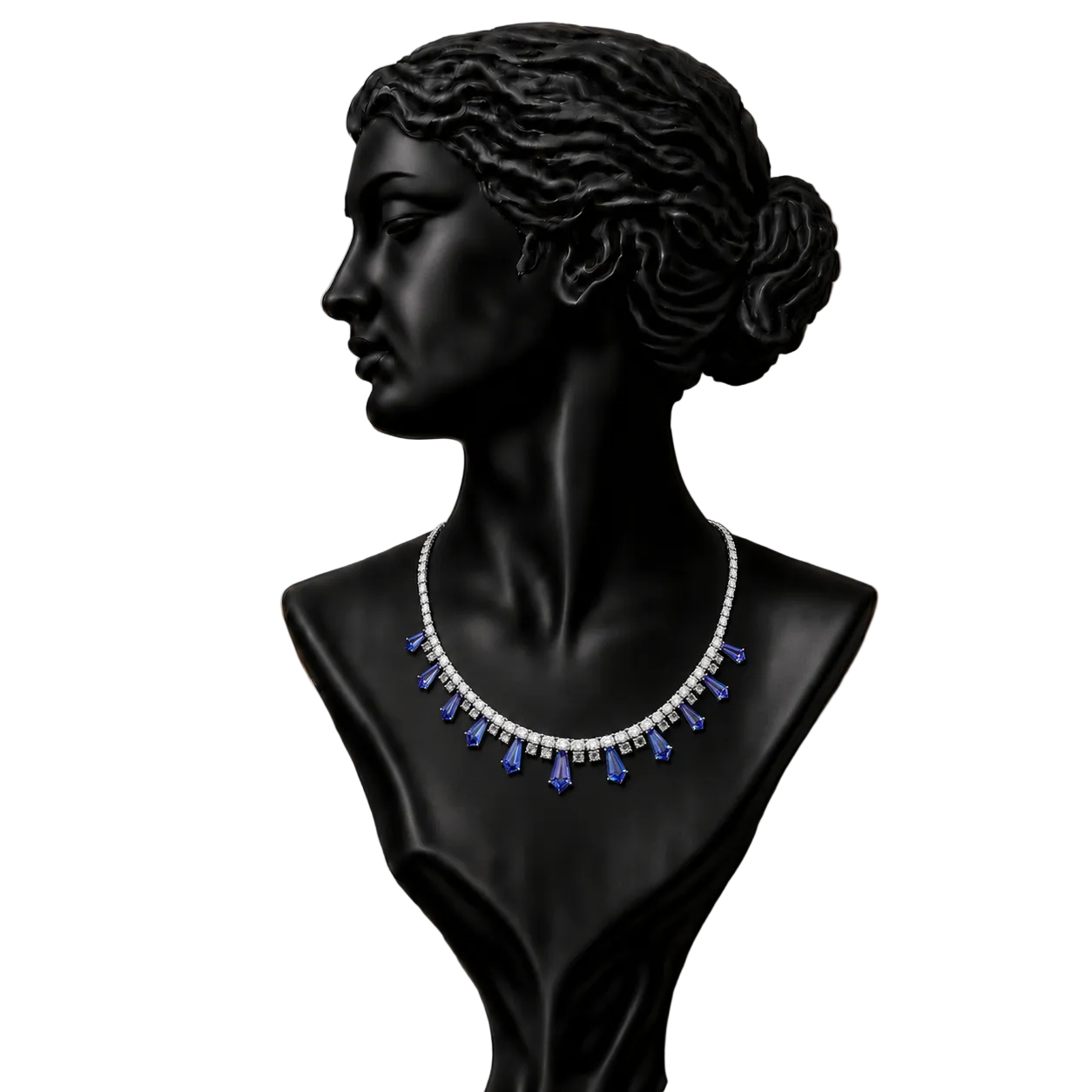 Midnight Tanzanite Drop Diamond Necklace in 18K Gold | Luxury Fine Jewellery