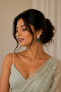 Verde Royale Emerald Drop Diamond Earrings in 18K Gold