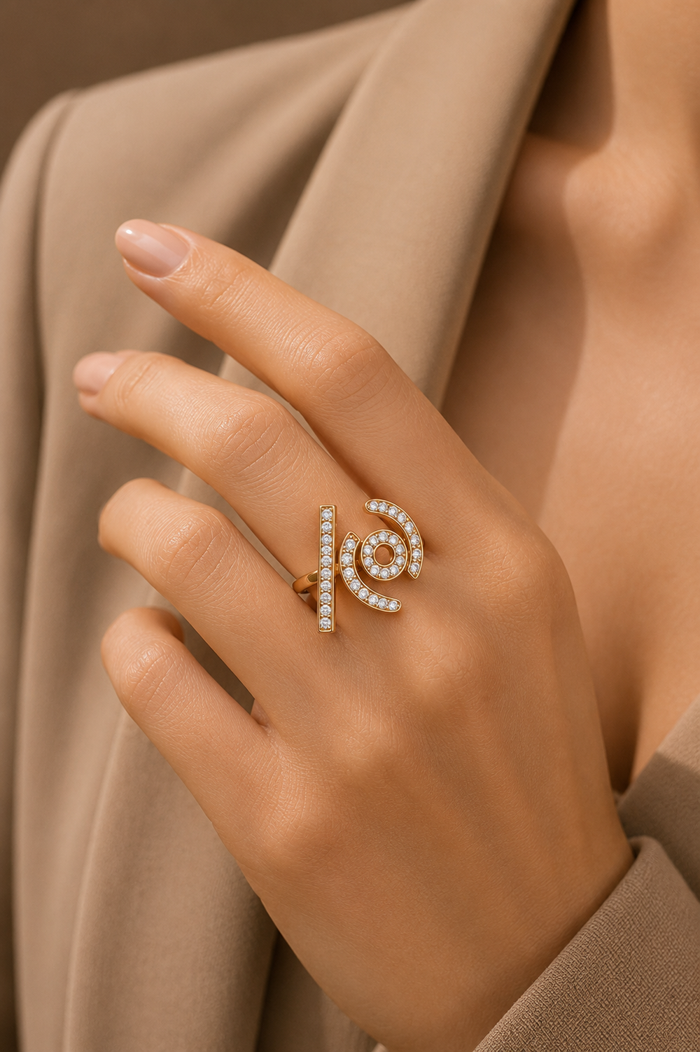 Celestial Spiral Diamond Statement Ring