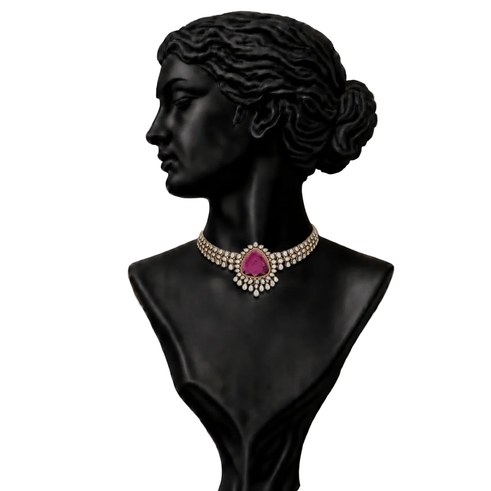 Ruby Blossom Diamond Pendant Necklace in 18K Gold | Luxury Fine Jewellery