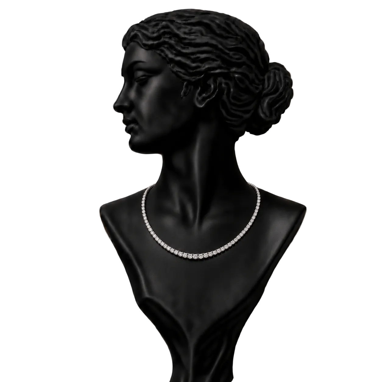 Classic Diamond Tennis Necklace in 18K Gold
