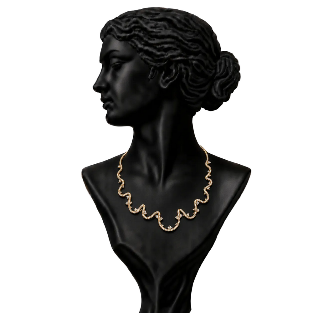 Aurelia Cascade Diamond Necklace in 18K Gold | Luxury Statement Fine Jewellery