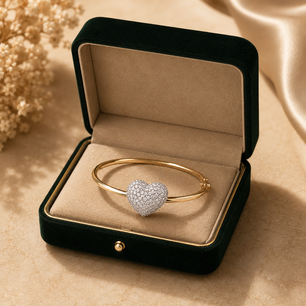 Disco Heart Sugar Diamond Bracelet in 18K Yellow Gold