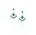 18K White Gold Emerald Diamond Chandelier Earrings