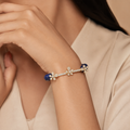 Jasmine Lapis Diamond Bracelet in 18K White Gold