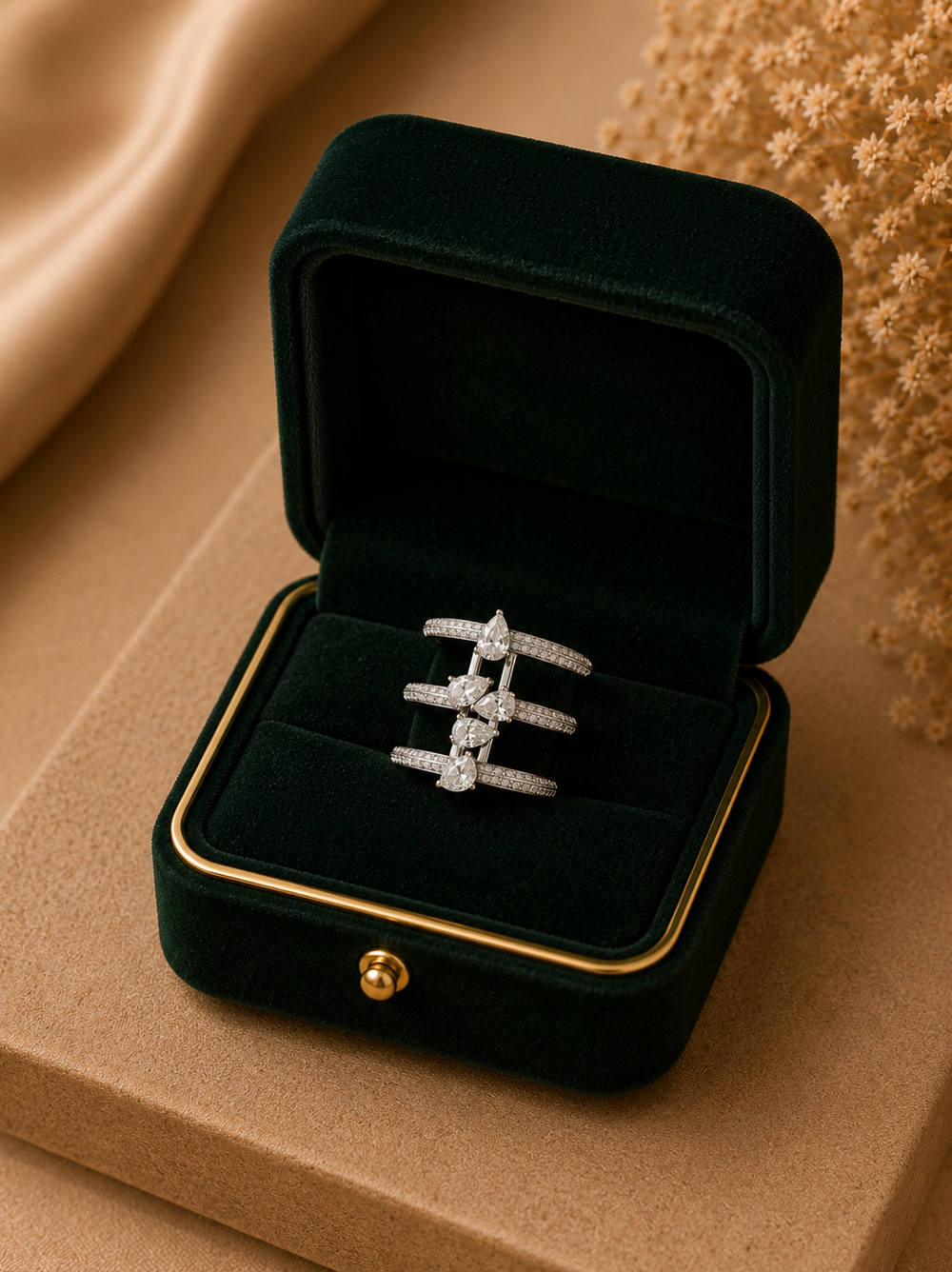 Aurelia Pear Diamond Ring