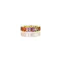 18K Yellow Gold Rainbow Sapphire Eternity Ring