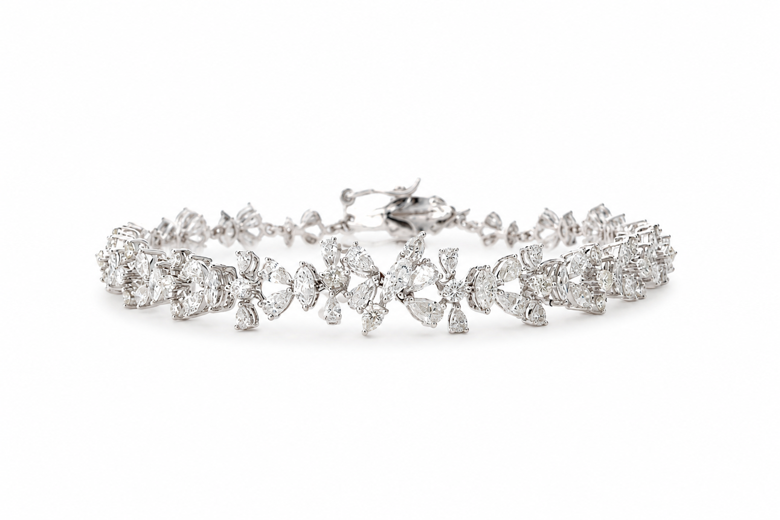 Asterica Pear & Marquise Diamond Bracelet in 18K Gold