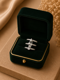 Aurelia Pear Diamond Ring in 18K white gold with natural diamonds displayed in Izzari's luxury jewellery box