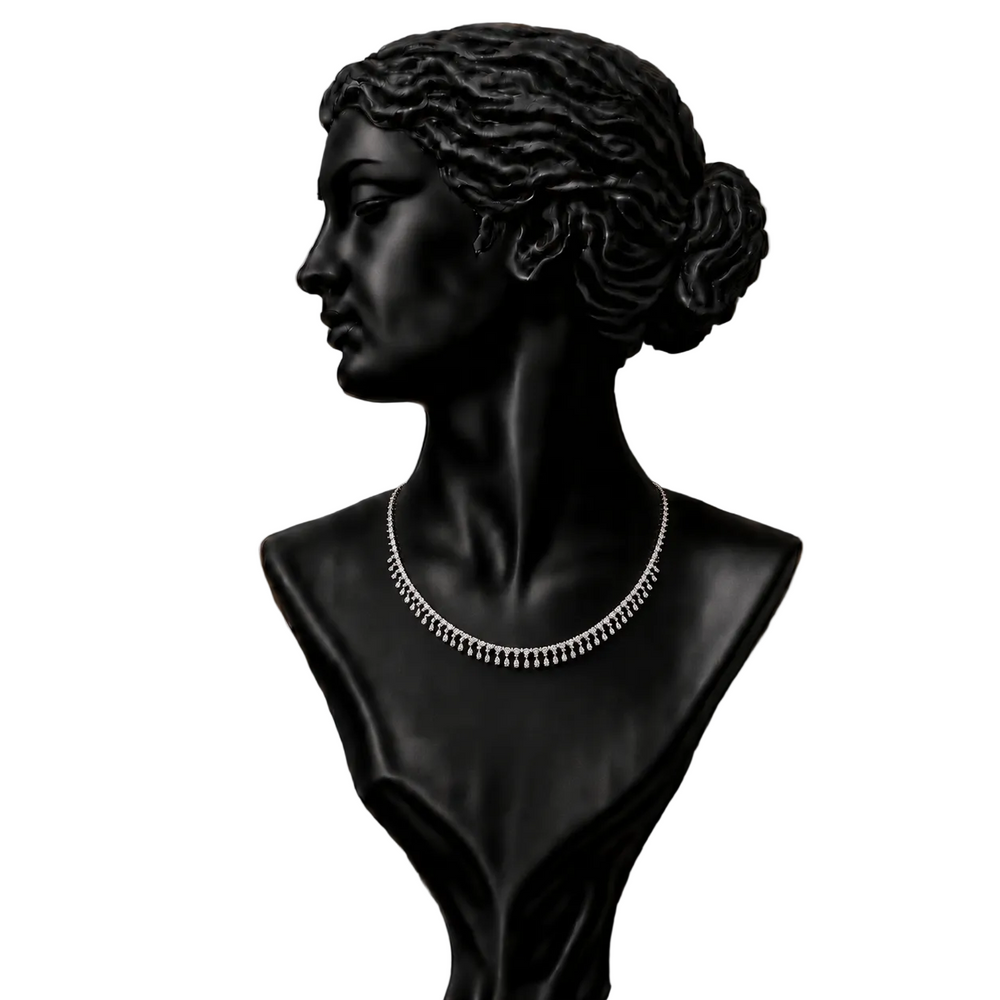 18K White Gold Diamond Tennis Necklace