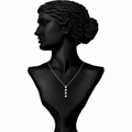 Tiara Oval Diamond Pendant Necklace in 18K Gold