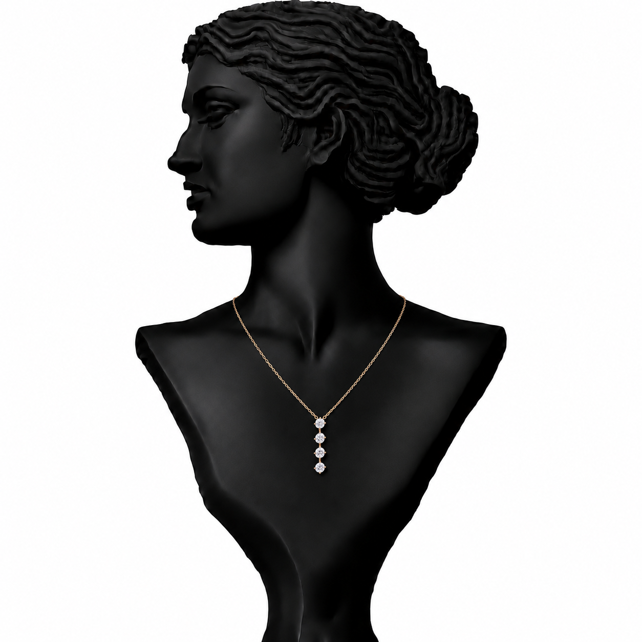 Tiara Oval Diamond Pendant Necklace in 18K Gold