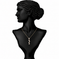 Tiara Oval Bezel Diamond Pendant Necklace in 18K Gold