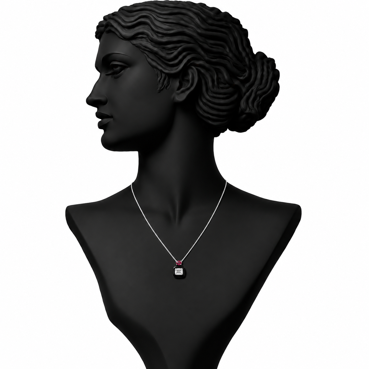 Minimal Diamond Circle Pendant Necklace in 18K Gold
