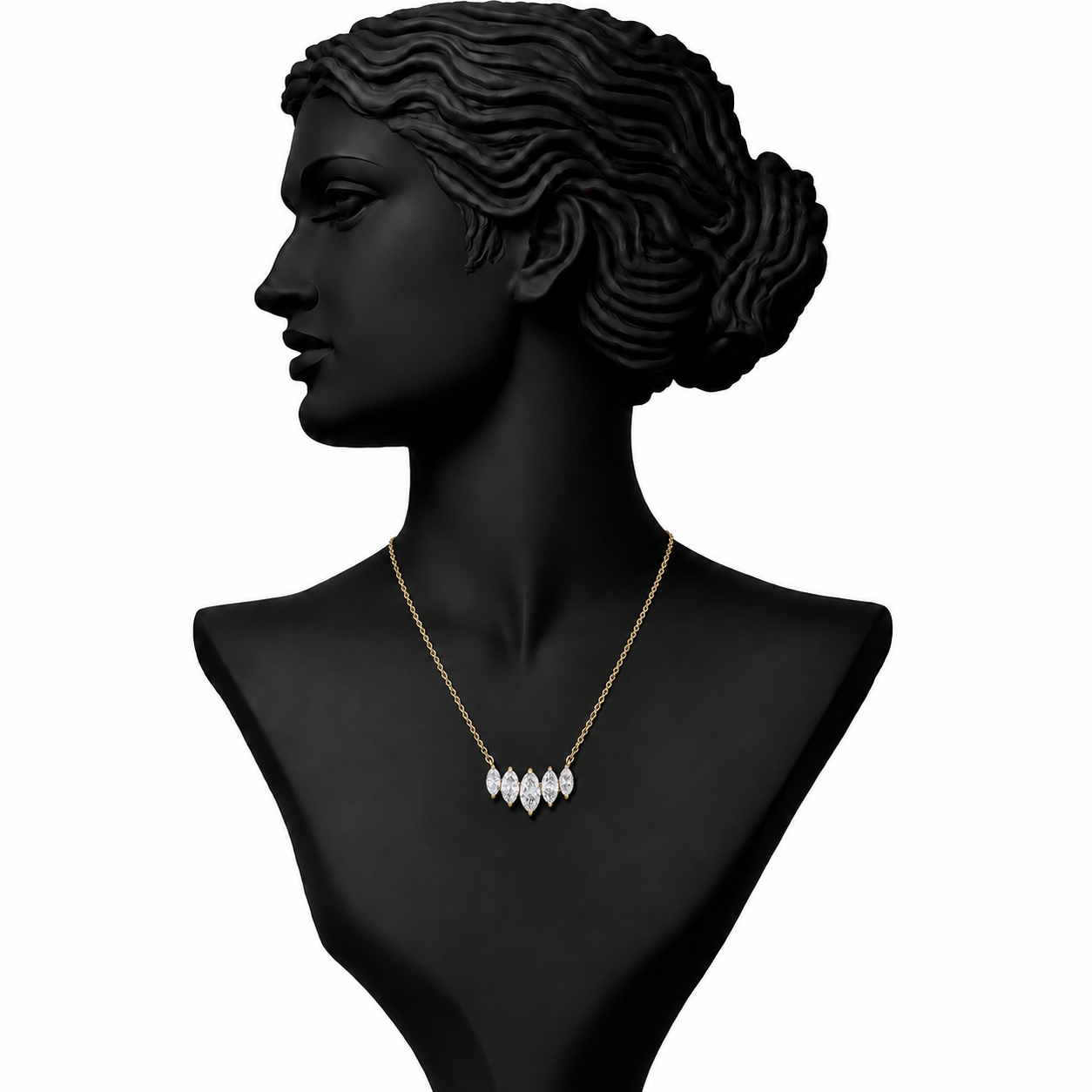 Tiara Marquise Diamond Pendant Necklace in 18K Gold