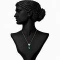 Emerald Drop Diamond Pendant Necklace in 18K Gold