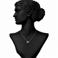Emerald Accent Diamond Pendant Necklace in 18K Gold