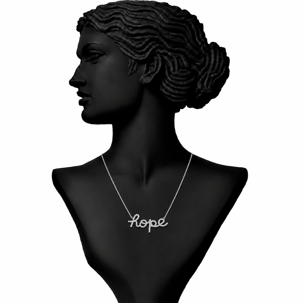 Diamond Initial Style Necklace in 18K Gold