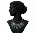 Imperial Emerald Pear Drop Diamond Statement Necklace in 18K Gold | Luxury High Jewellery