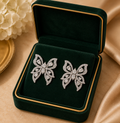 18K White Gold Butterfly Stud Earrings