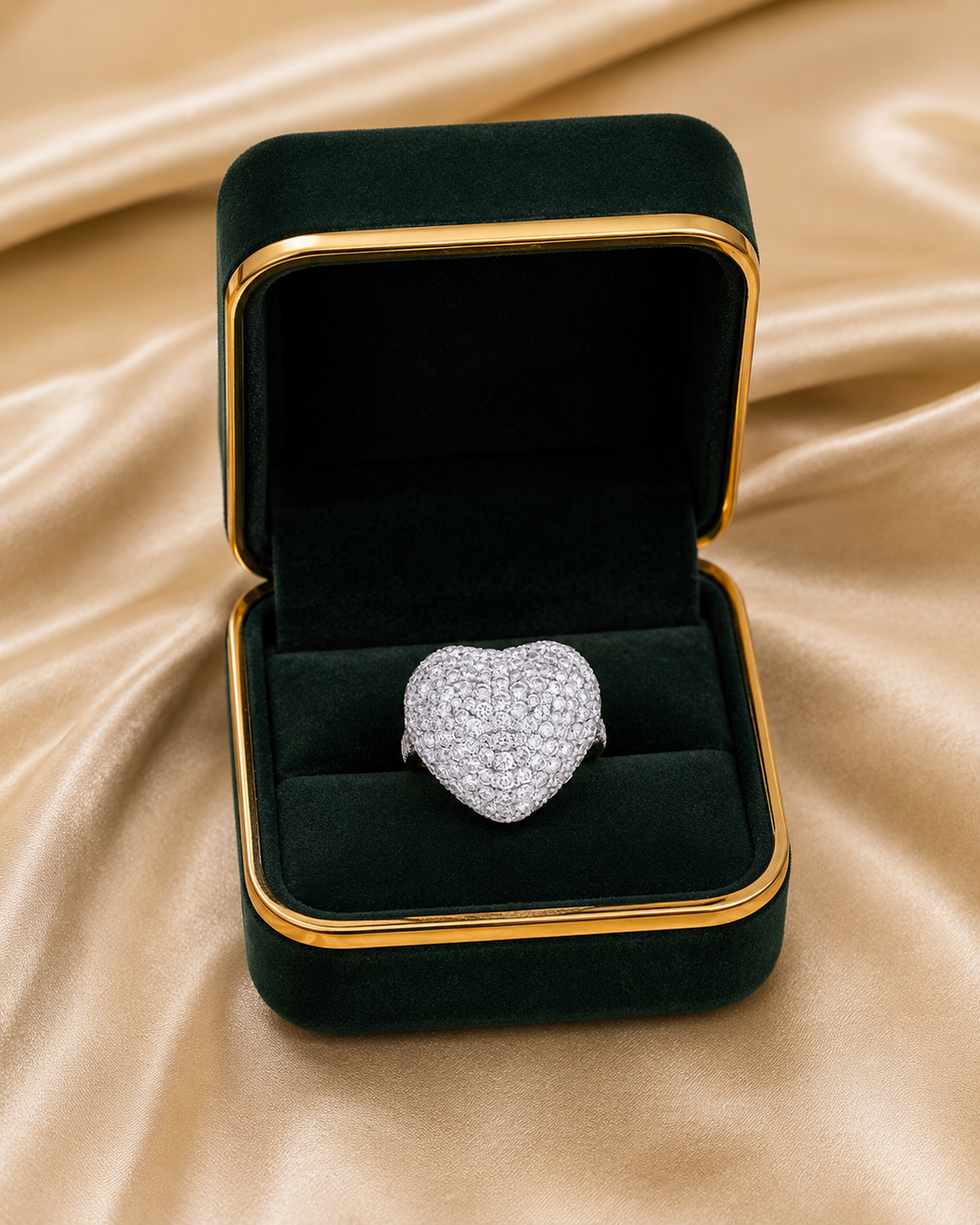 Luminous Heart Diamond Ring in 18K Gold