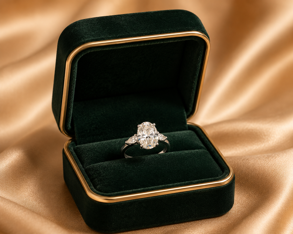 Celestial Halo Diamond Ring in 18K White Gold