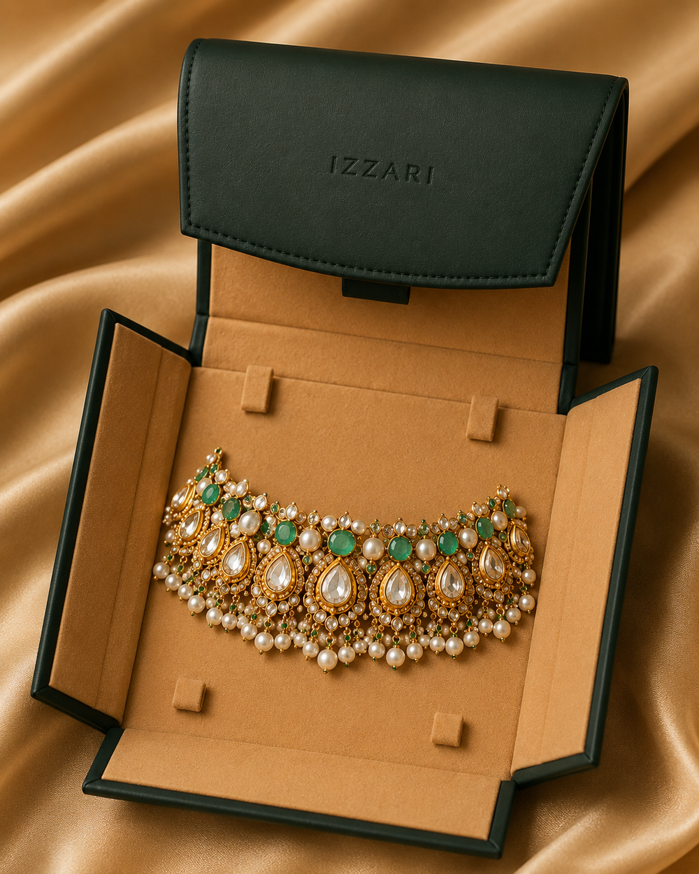 Izzari Royal Heritage Gemstone Necklace in 18K Gold