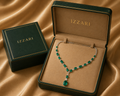 Rose Cut Emerald Statement Necklace in 18K Gold