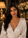 Elegant Diamond Curve Necklace in 18K Gold