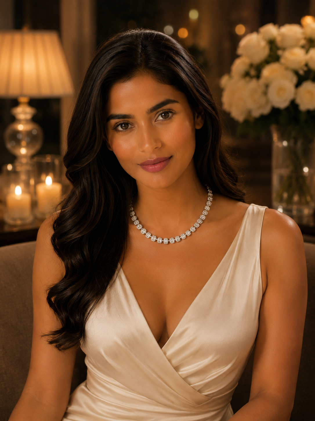 Pearl Diamond Statement Necklace in 18K Gold