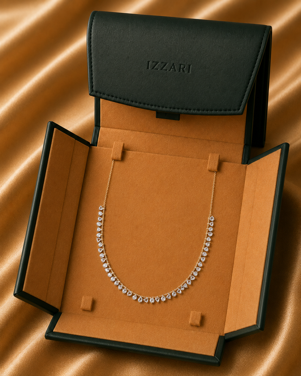 Rosé Cascade Rose Cut Diamond Necklace in 18K Gold | Luxury Fine Jewellery