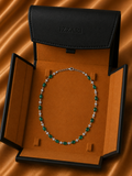 Emerald Charm Diamond Station Necklace in 18K Gold | Luxury Fine Jewellery
