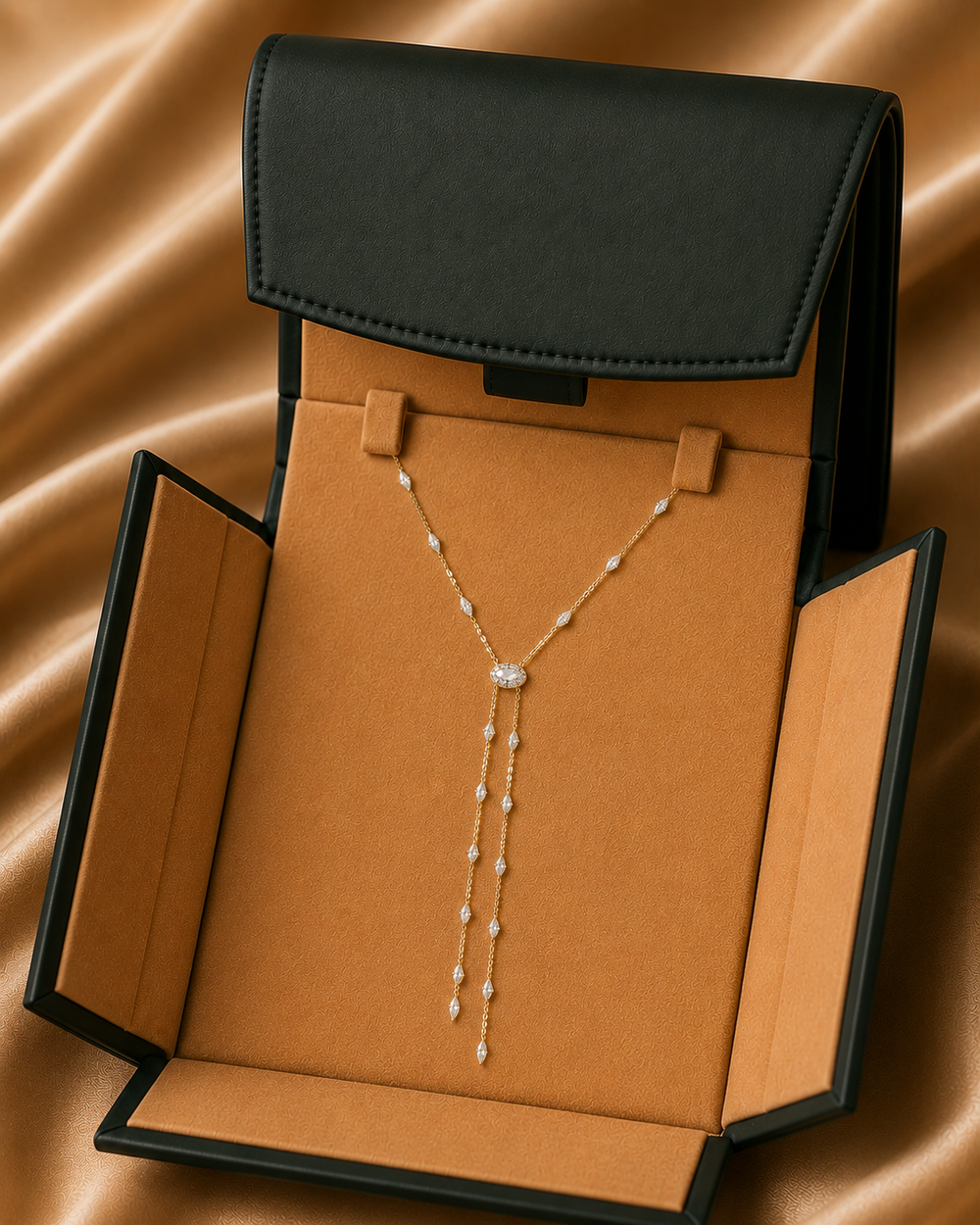 Celeste Diamond Lariat Necklace in 18K Gold | Luxury Fine Jewellery