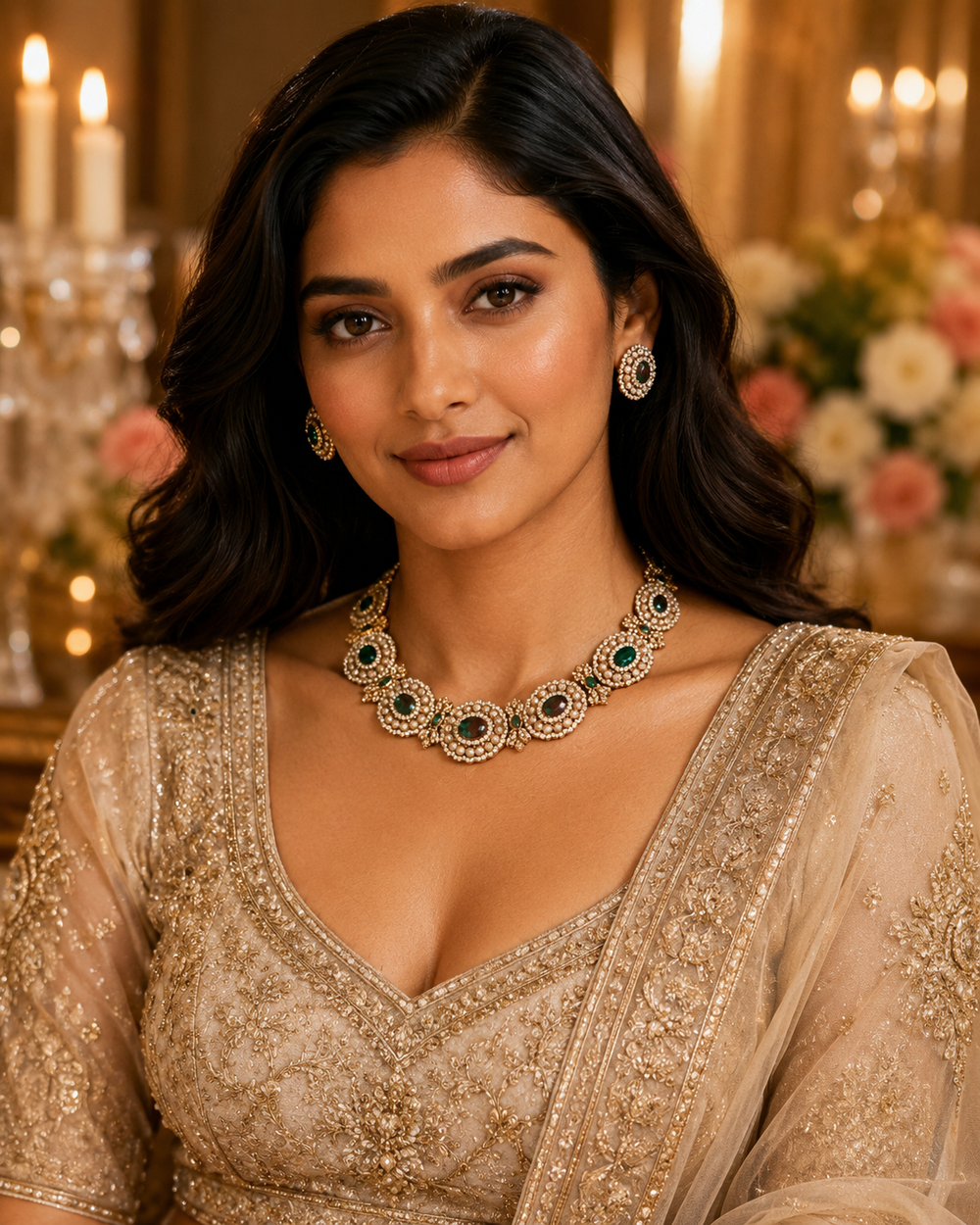 Verde Lumière Emerald Diamond Necklace Set